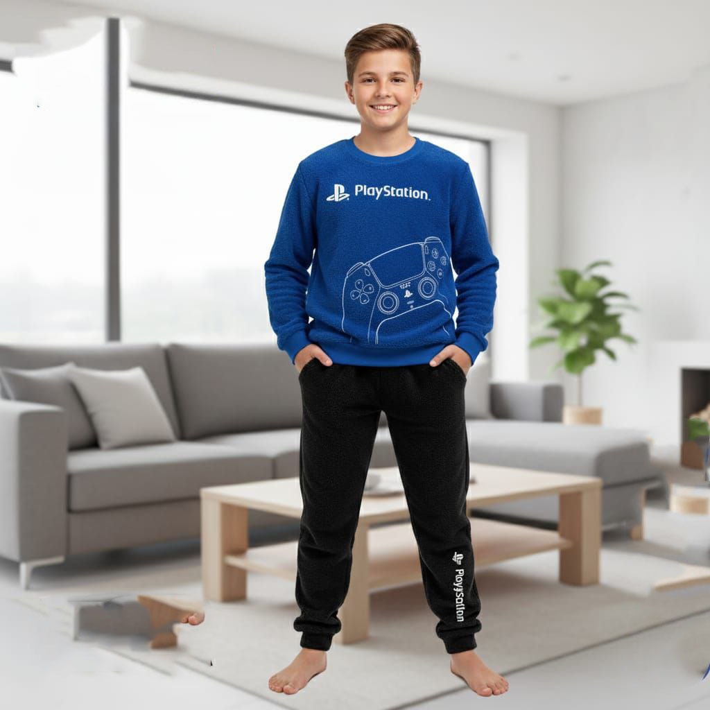 بيجامة kidlo بولار بلاى ستيشن ازرق