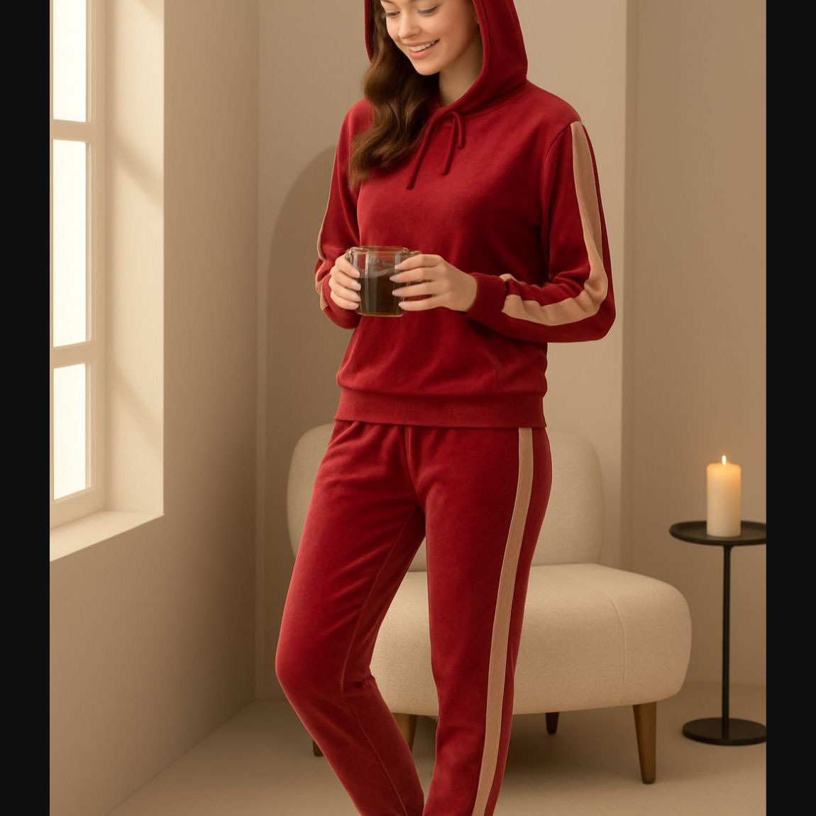 بيجامة lovely brand قطيفة نبيتى