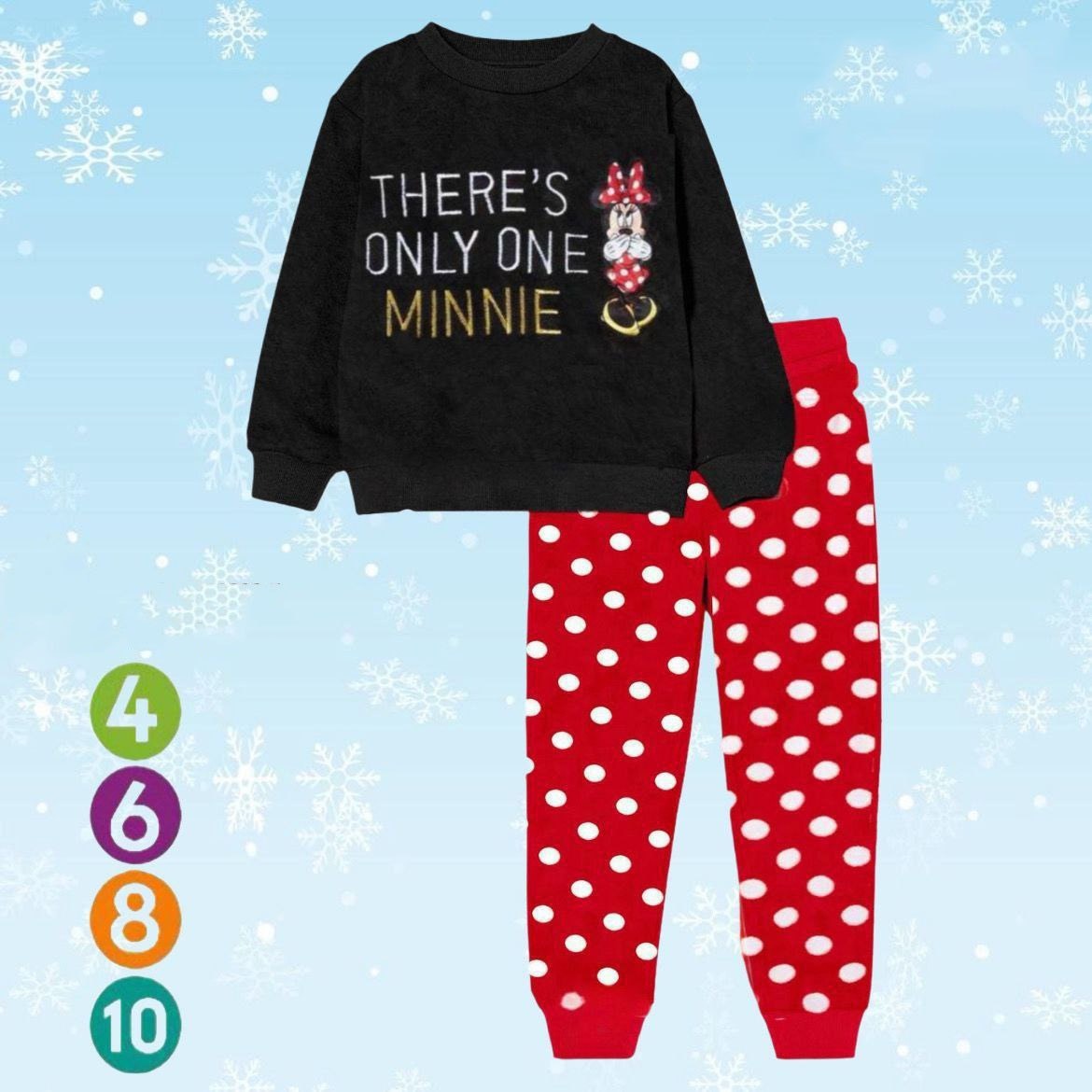 بيجامة بولار ميكى ماوس bonbon اسود* بنطلون احمر