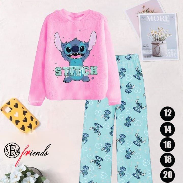 بيجامة بولار STITCH كيدلو بينك