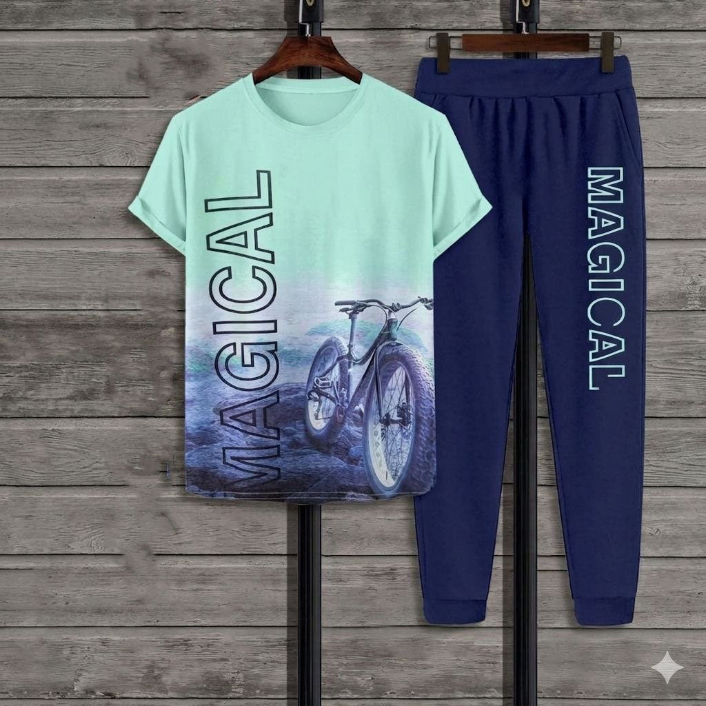 بيجامة عجلة فيروزى بنطلون