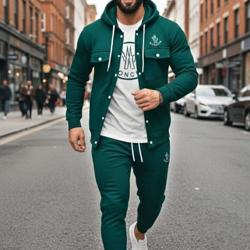 ترنج رجالى 3قطع اخضر غطس مبطن