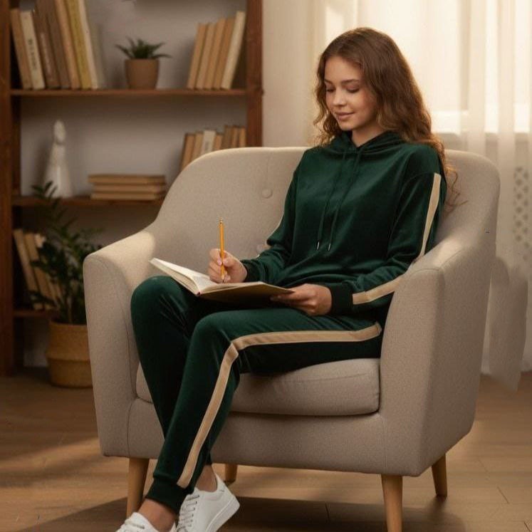 بيجامة lovely brand قطيفة اخضر