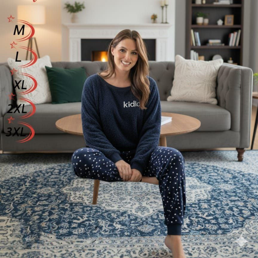 بيجامة kidlo حريمى نجوم كحلى بولار