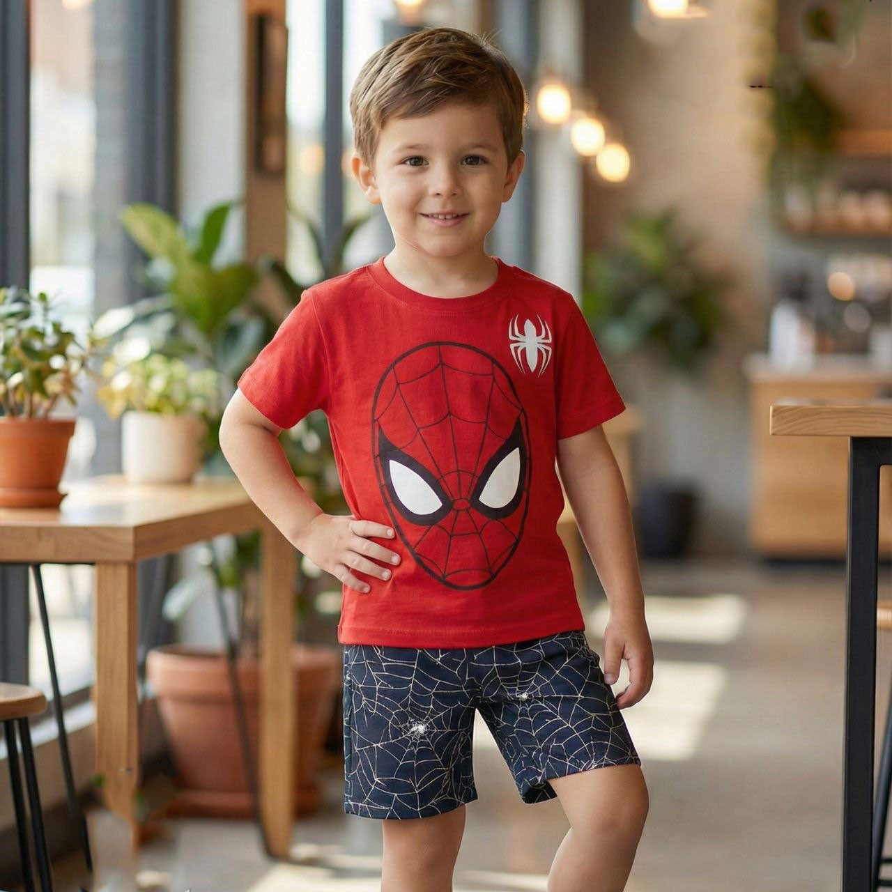 بيجامة قناع سبايدر مان احمر