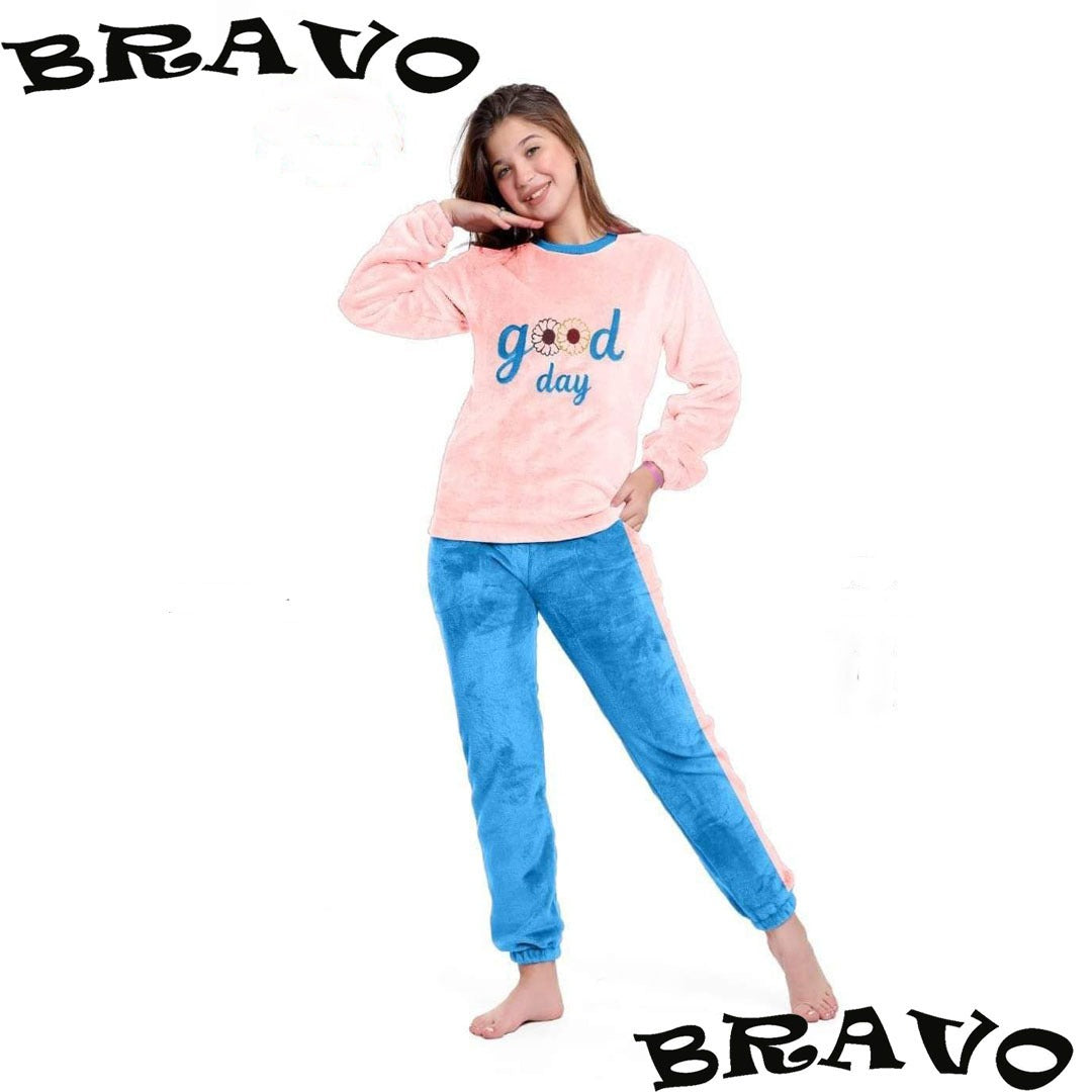 بجامة جود داي بولار بينك ولبني