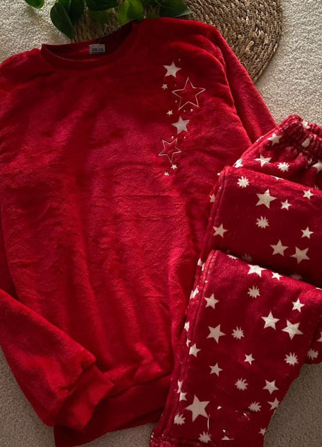 بيجامة kidlo حريمى نجوم احمر بولار