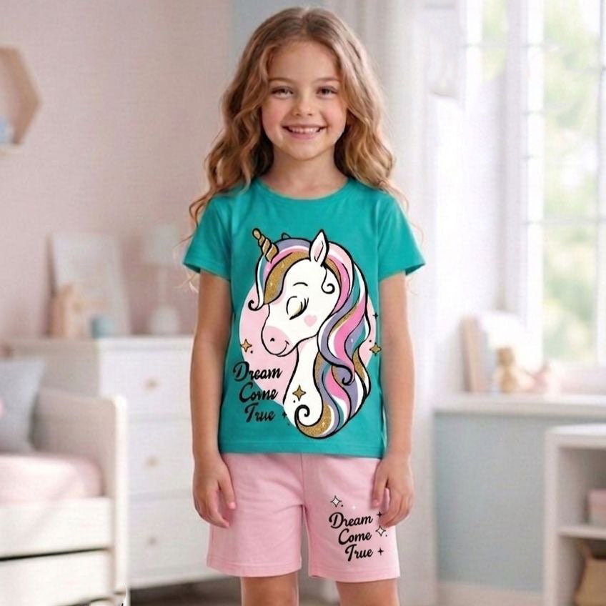 بيجامة unicorn فيروزى