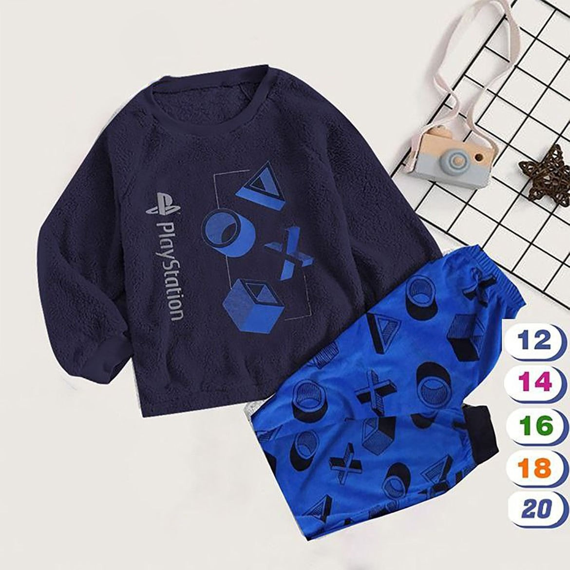 بيجامة بولار KIDLO بلاى ستيشن كحلى