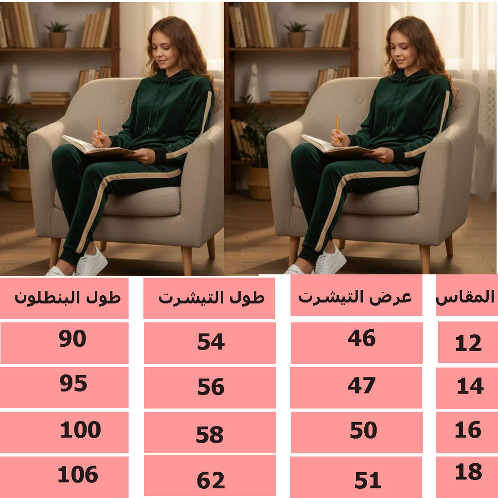 بيجامة lovely brand قطيفة اخضر