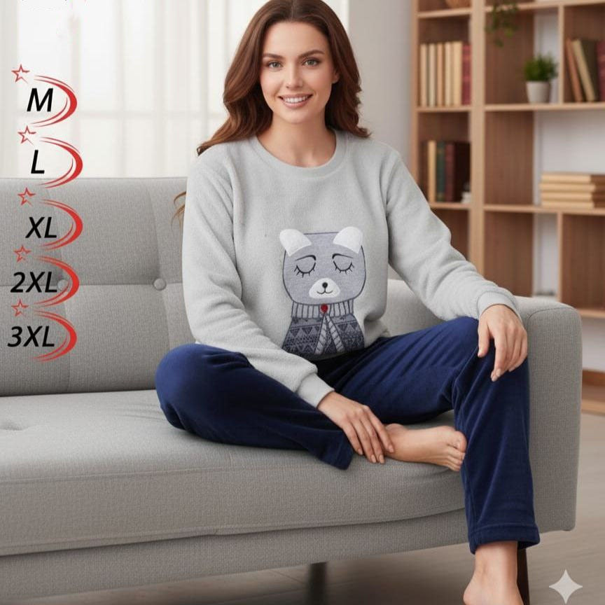 بيجامة kidlo حريمى  رصاصى بولار