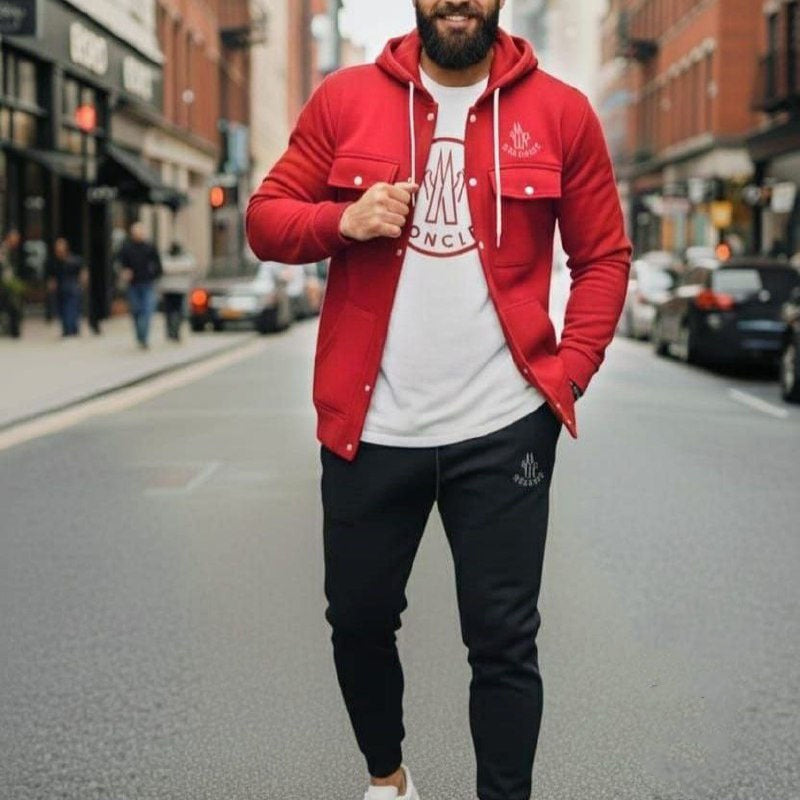 ترنج رجالى 3قطع احمرغطس مبطن