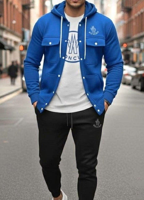 ترنج رجالى 3قطع ازرق غطس مبطن