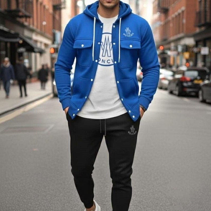 ترنج رجالى 3قطع ازرق غطس مبطن